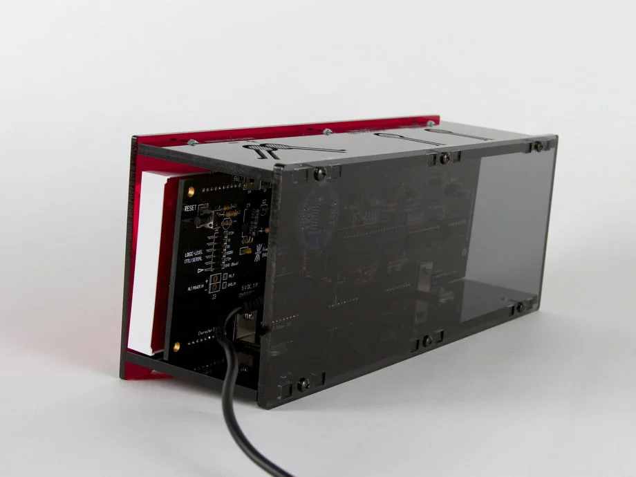 Rear view of an assembled Alpha Clock Five standard kit