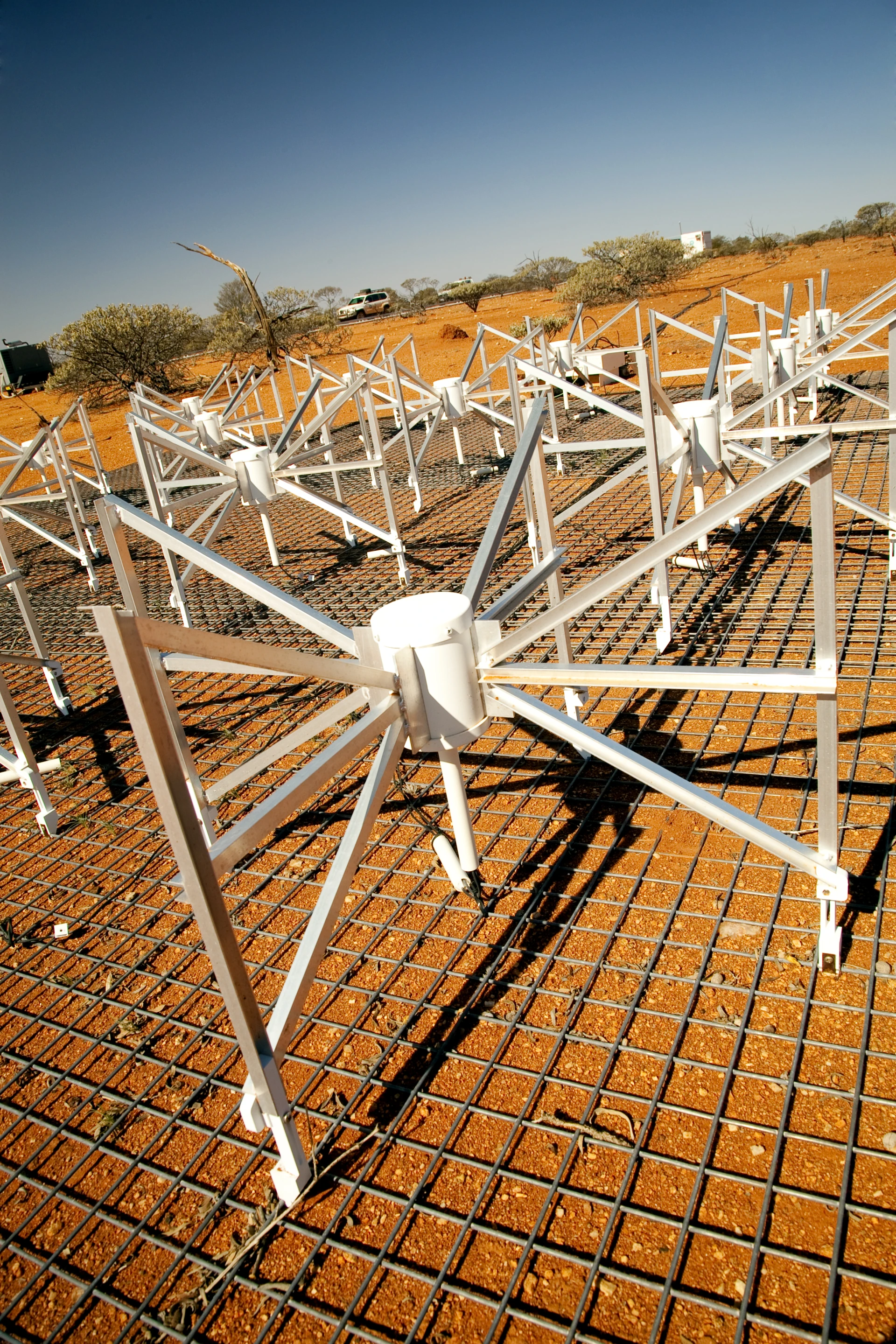 A Murchison Widefield Array antenna – this is 1 out of 16 in a grid