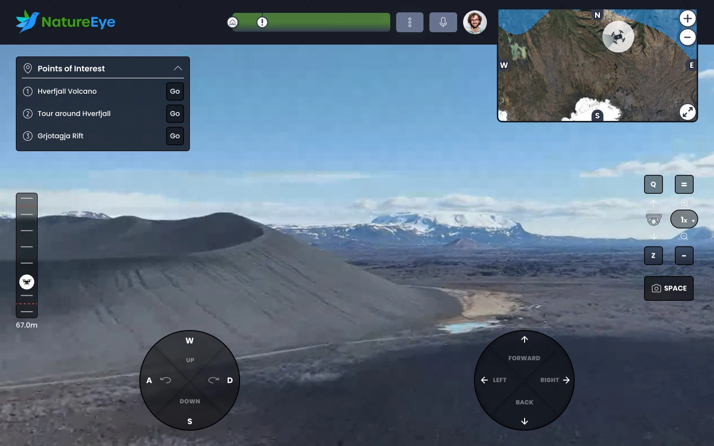 The NatureEye online user interface