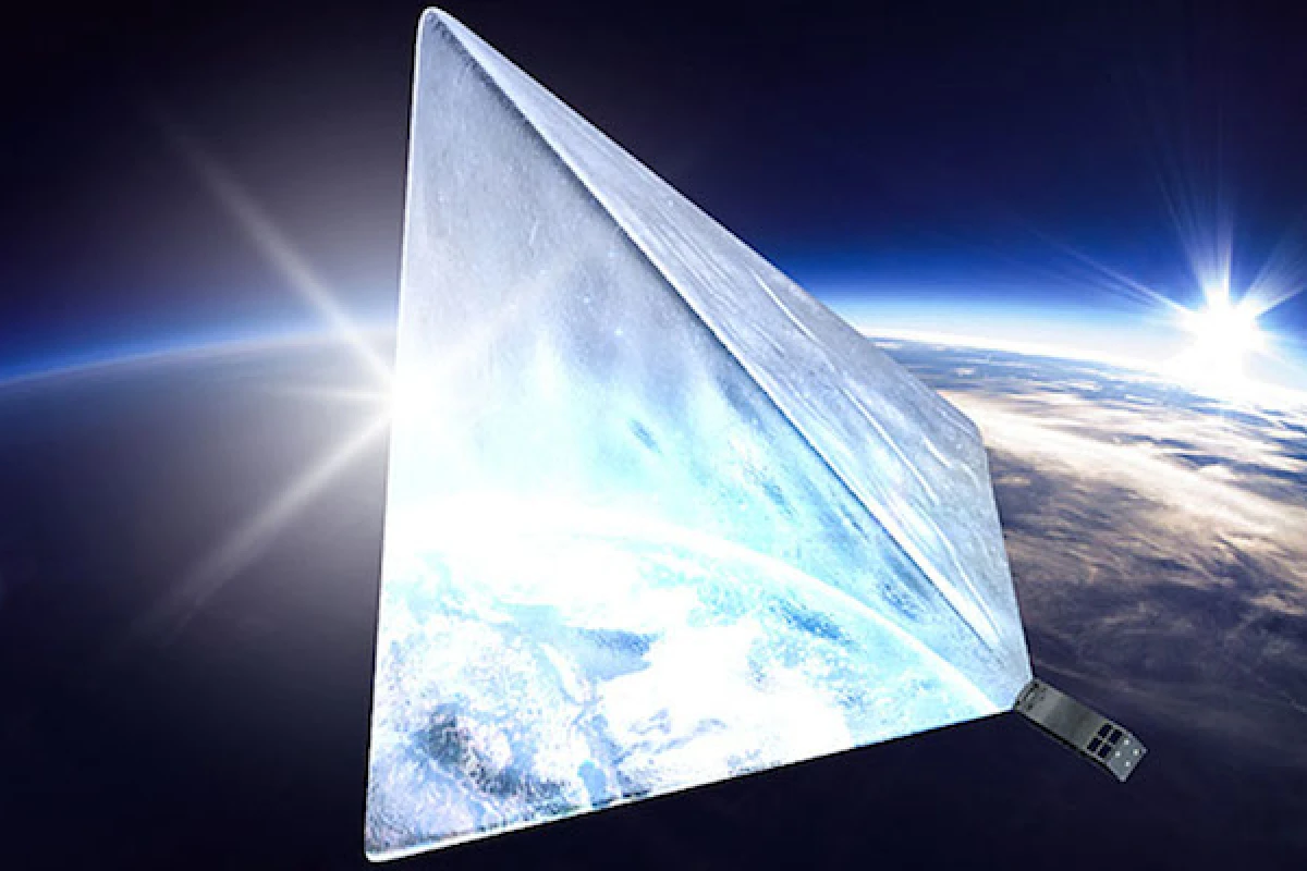 An artist's rendition of Mayak, a Russian CubeSat that may soon become one of the brightest objects in the night sky