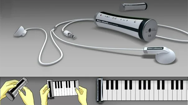 Budding pianists can simply roll-out the included piano keyboard and tinkle away
