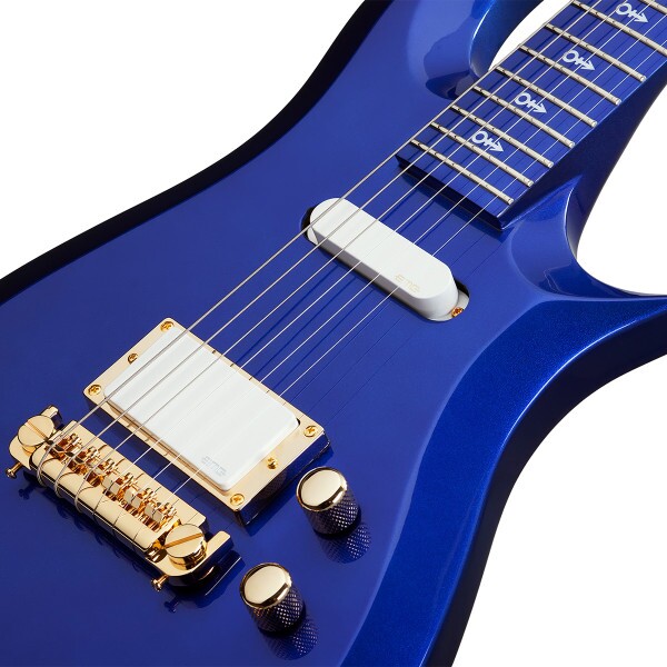 The Cloud Guitar replica by Schecter features EMG active pickups and gold hardware