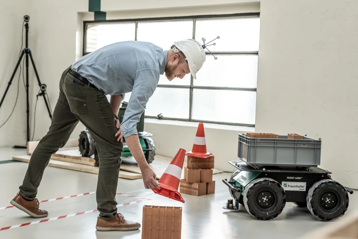 Trials of the mobile robot platform are being conducted on a mock construction site