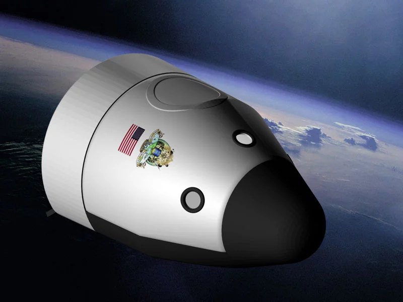 A depiction of Blue Origin's Space Vehicle