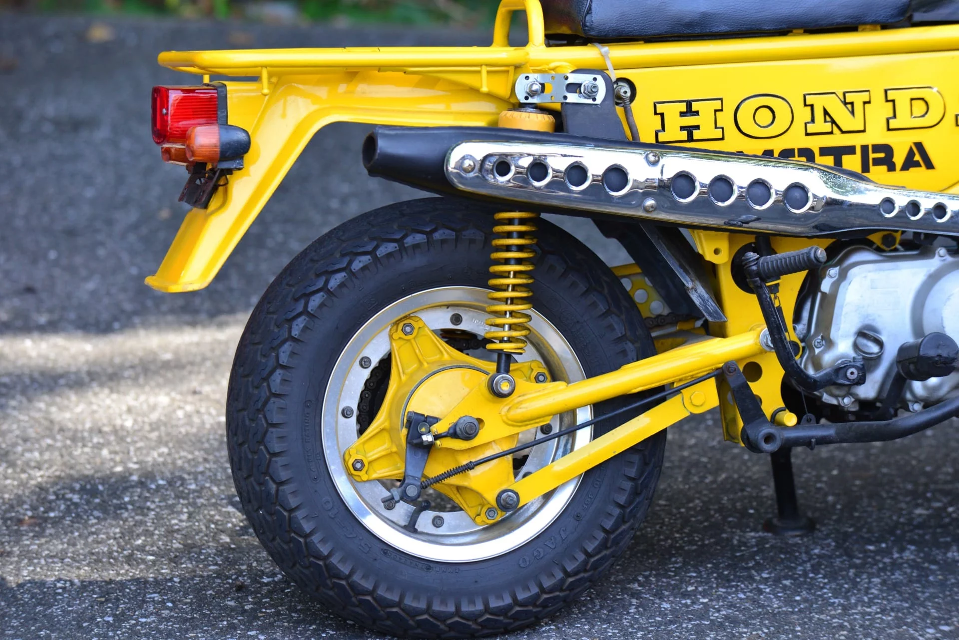 The 1982 Honda Motra is a rugged boxy machine with an angular steel tube frame
