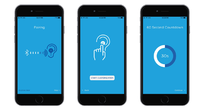 When "start" is pressed on a companion app, a signal is sent to the earphones that causes a specially-formulated nano-composite gel to harden