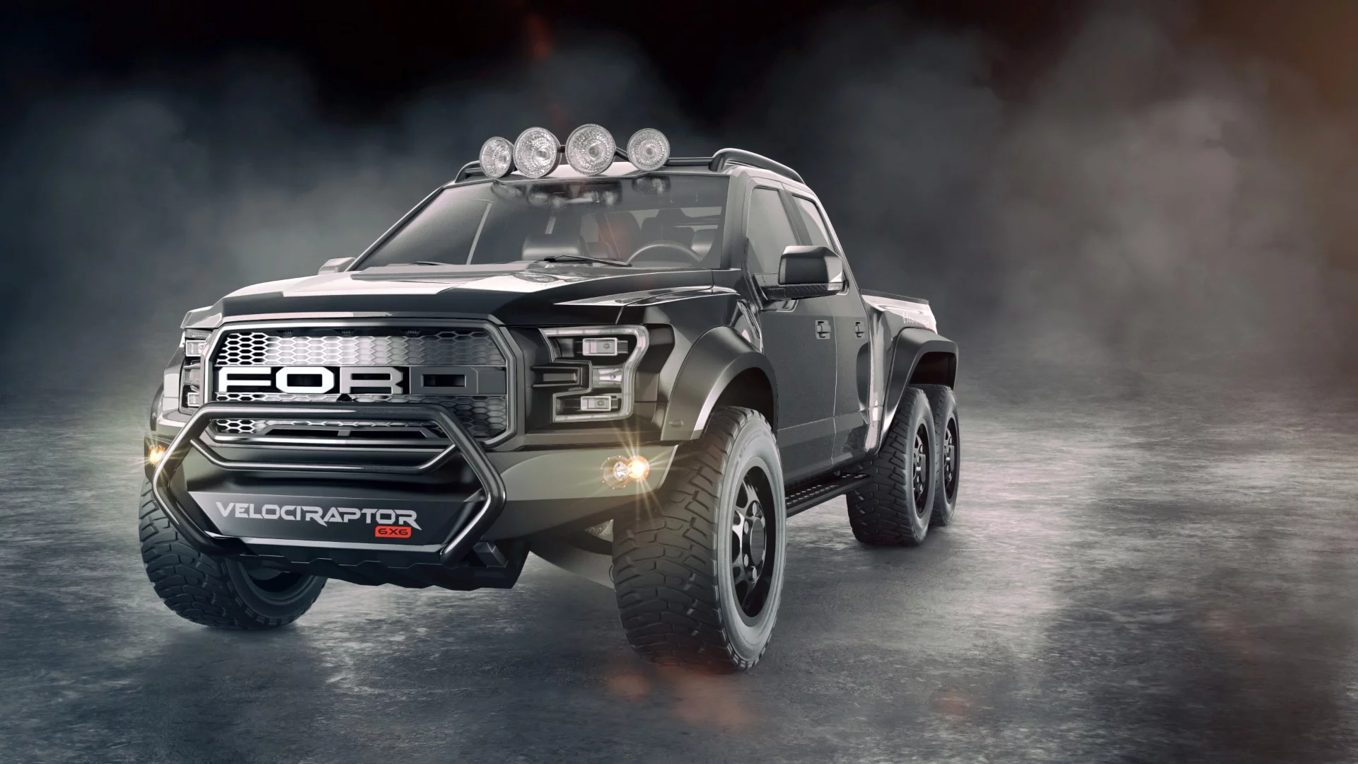 The Hennessey VelociRaptor 6x6 has 600 hp, or 100 hp per wheel