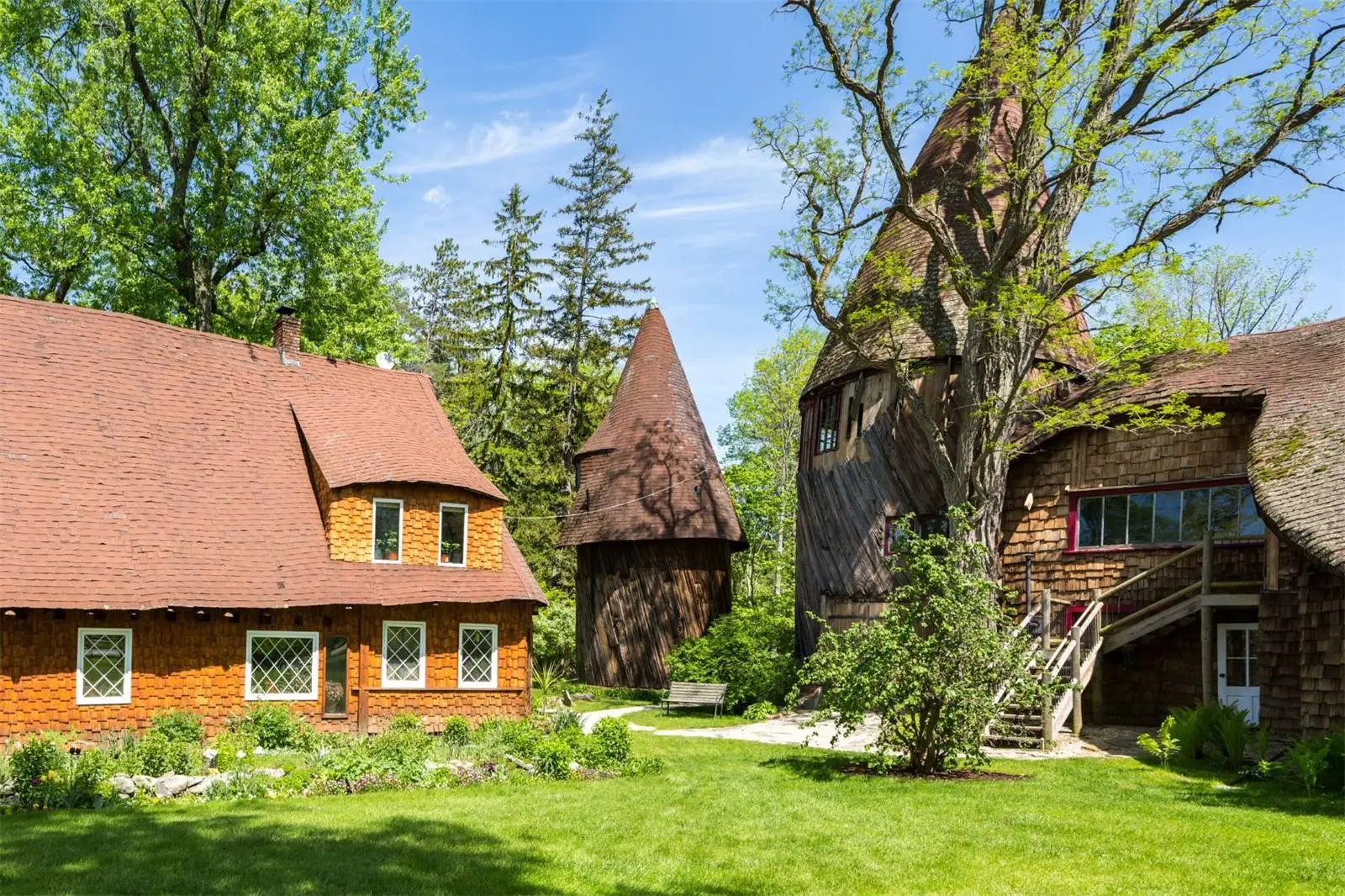 Officially known as Santarella, the Tyringham Gingerbread House estate today tempts folks to the mountains for weddings, honeymoons, vacations and country retreats
