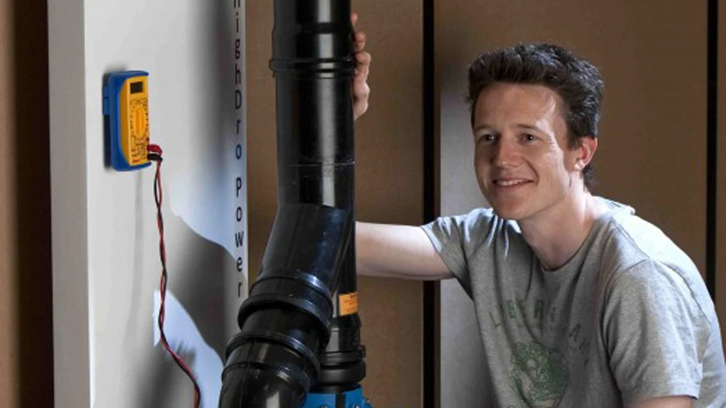 Tom Broadbent and his HighDro Power system for harnessing the energy from falling wastewater