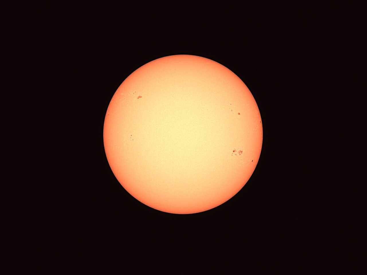 Image of our Sun (with spots) using the Dwarf III's Astro mode (image cropped using GIMP, otherwise not edited)