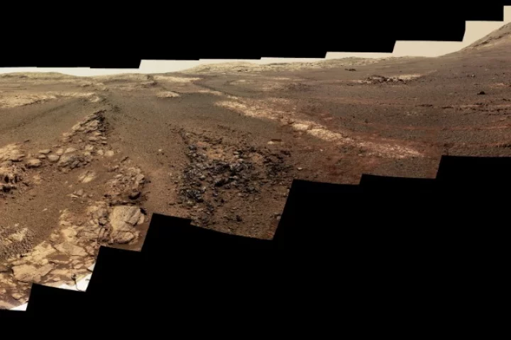 Among Opportunity's final data is a near-true color, 360-degree panorama of the area around what would become the rover's final resting place