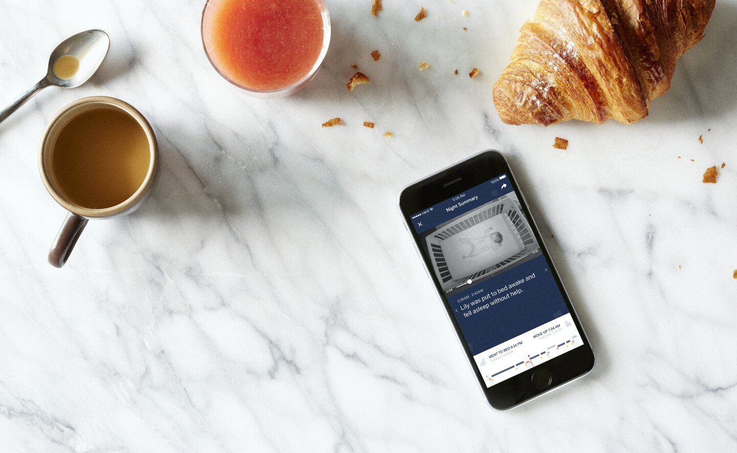 Parents receive a daily report of the previous night's sleep every morning, on an accompanying iOS/Android app