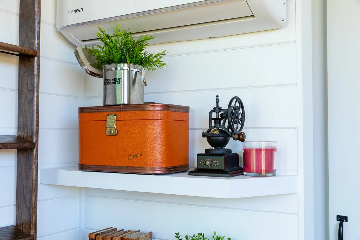 The Home That Runs on Dunkin' is heated and cooled with a mini-split air-conditioning unit