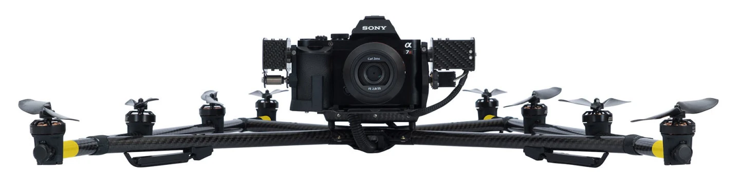 Intel's Falcon 8+ boasts a gimbal that can boost a digital SLR into position for inspections