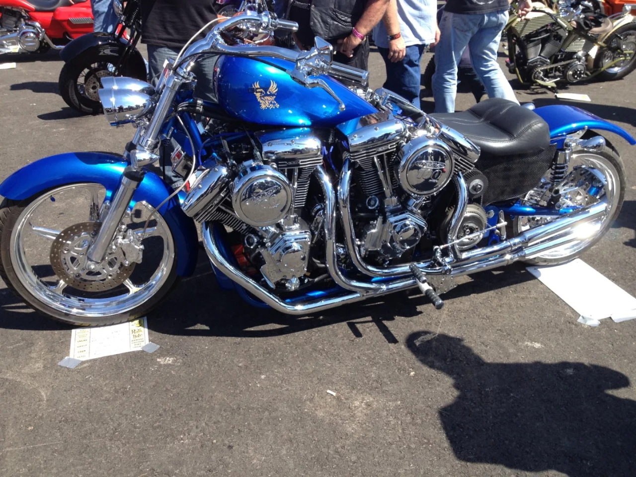 Tronson's ridiculous chopper runs no less than four 100-horsepower Harley engines at once, all connected to the drivetrain.