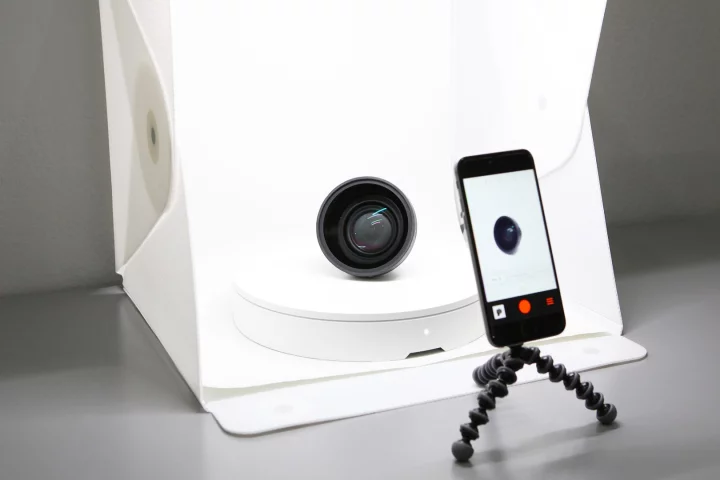 Foldio360 is a smart photography turntable designed to make shooting 360 degree product images easier