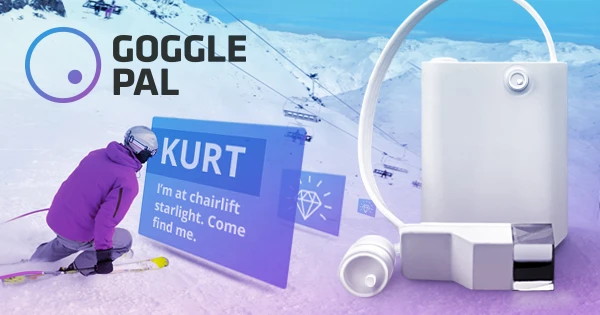 GogglePal adds gaming, socializing, and fitness and ride stats to any pair of ski goggles for an augmented ride at any mountain