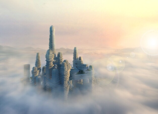 A view of the top of the Cloud Citizen complex