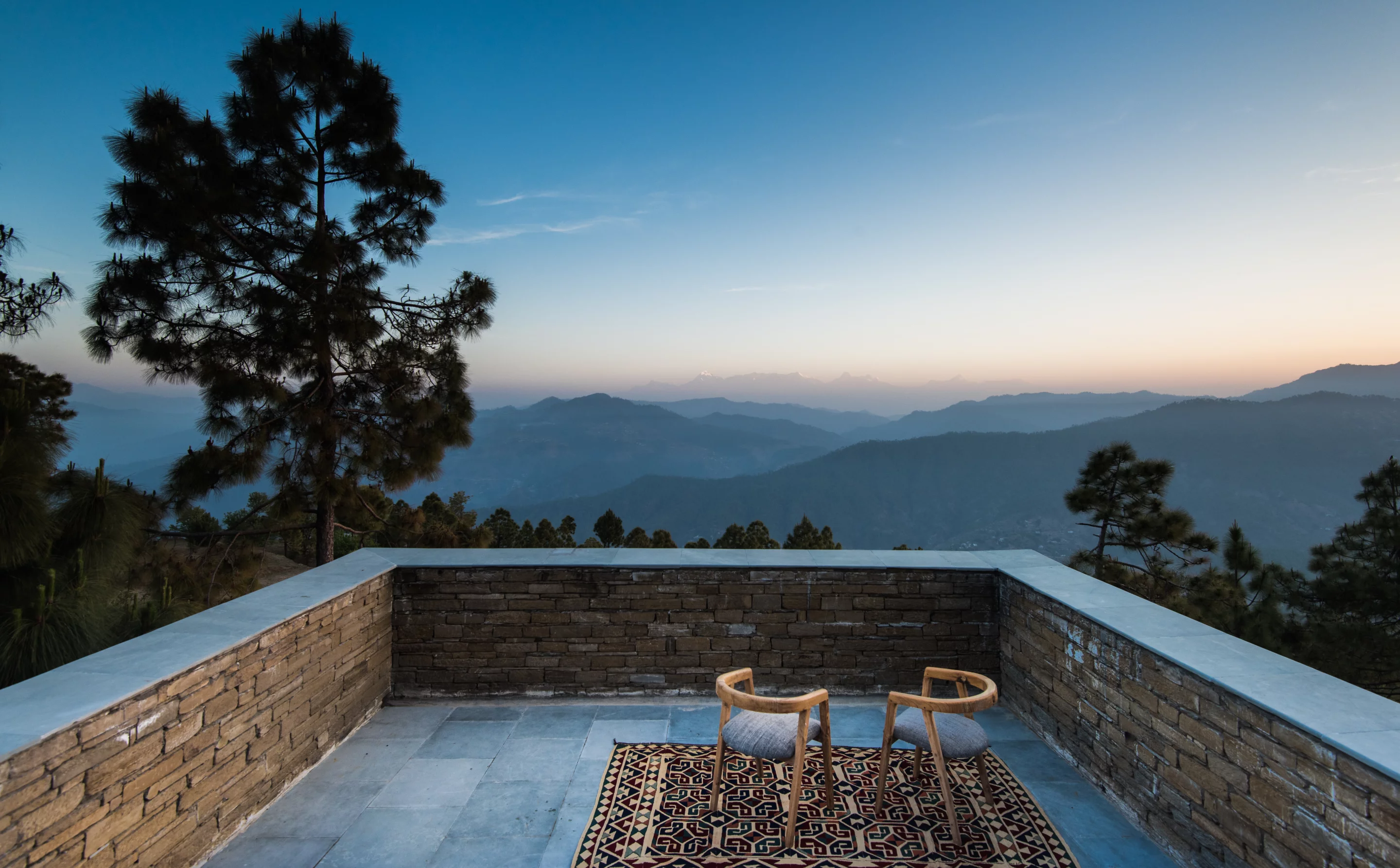 Rooftop terrace at The Kumaon Hotel