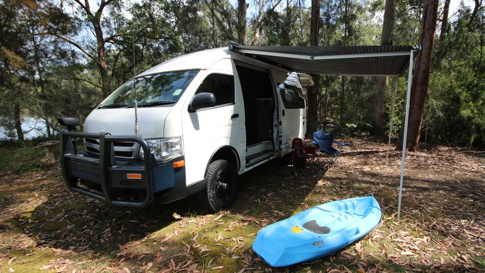 The awning and bull bar are available as part of the AU$115,000 4x4 camper conversion, but the interior fitout is separate