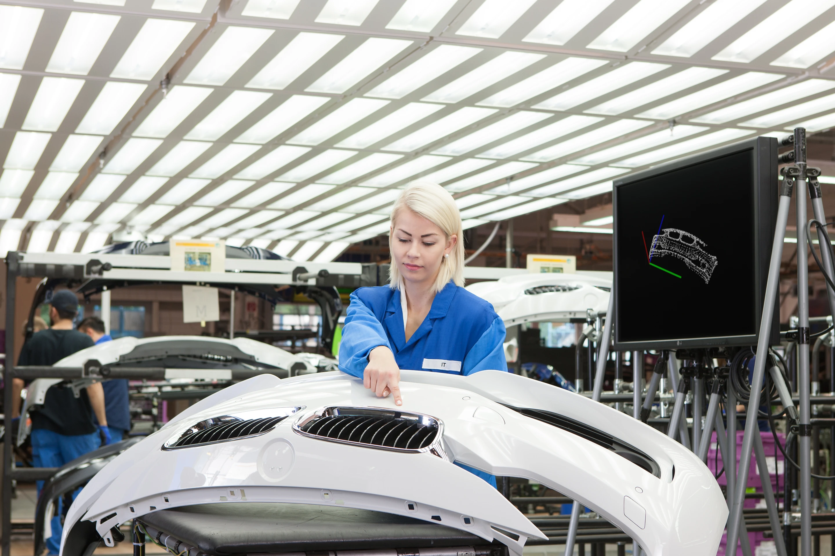 The system allows the operator to literally point out defects