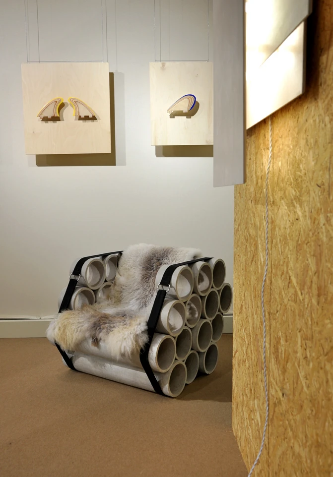 Malinen/Takkinen designers created an original lounge chair made from recycled cardboard pipes (photo: Edoardo Campanale/Gizmag)