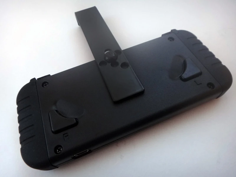 The universal smartphone holder can be adjusted to fit different models and removed when not needed