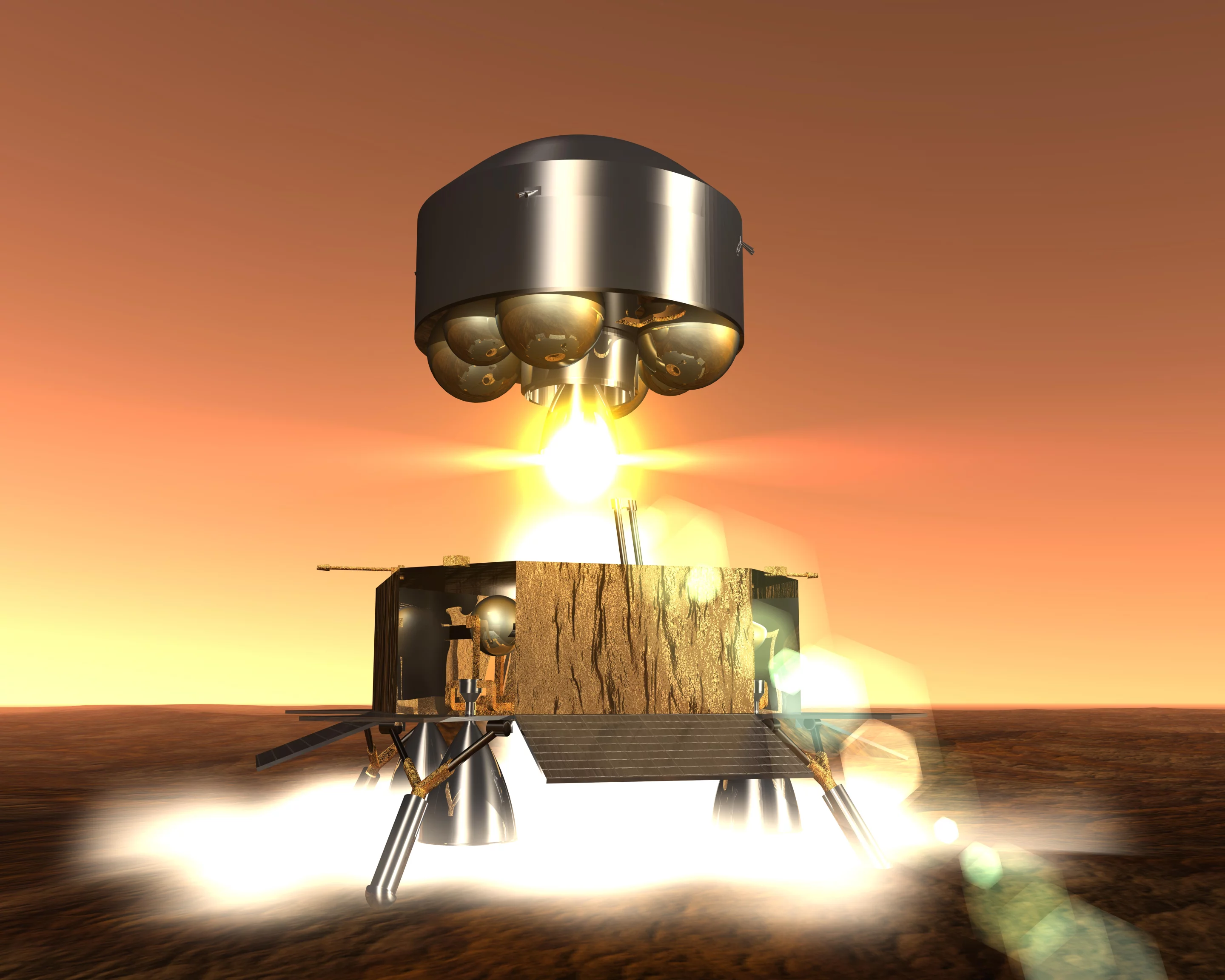 Artist's concept of a sample return mission lifting off from Mars (Image: ESA)