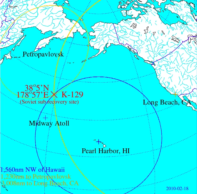 Approximate location of K-129