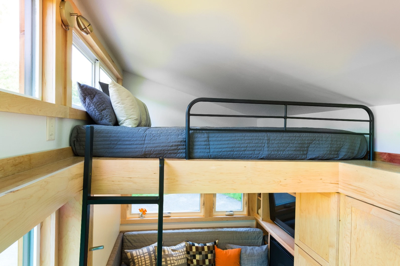 The two loft bedrooms boast queen-sized beds as standard