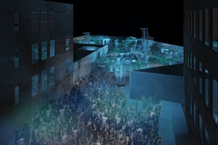 Night-time crowds at MoMA PS1's popular Warm Up music series will be treated to the photo-luminescent Lumen