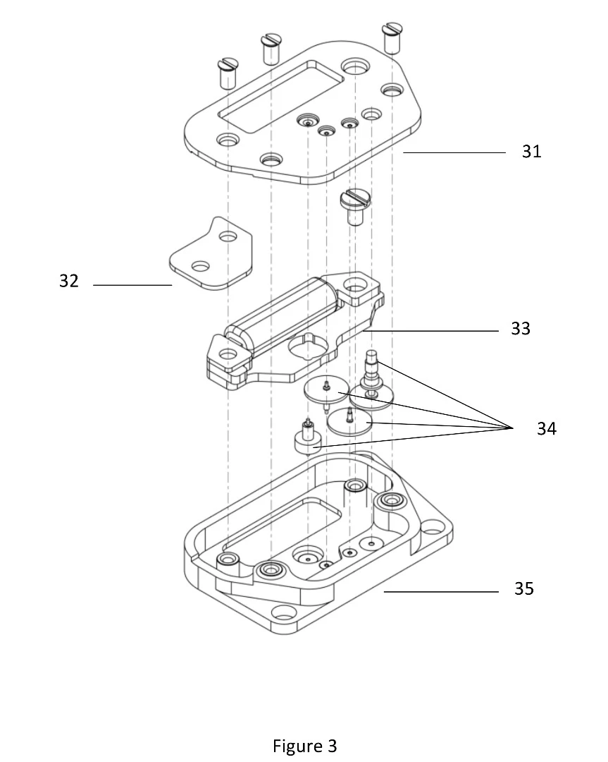 The Hybrid Manufacture electronic module in exploded view