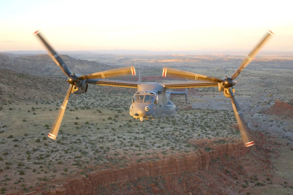 CV-22 flight operations near Kirtland Air Force Base, New Mexico (Photo: Jamie Darcy of NAVAIR)