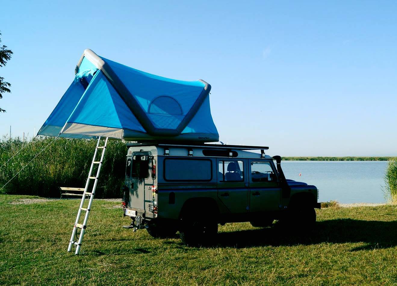 The GT Roof can be mounted to open off the back or off the side of the vehicle