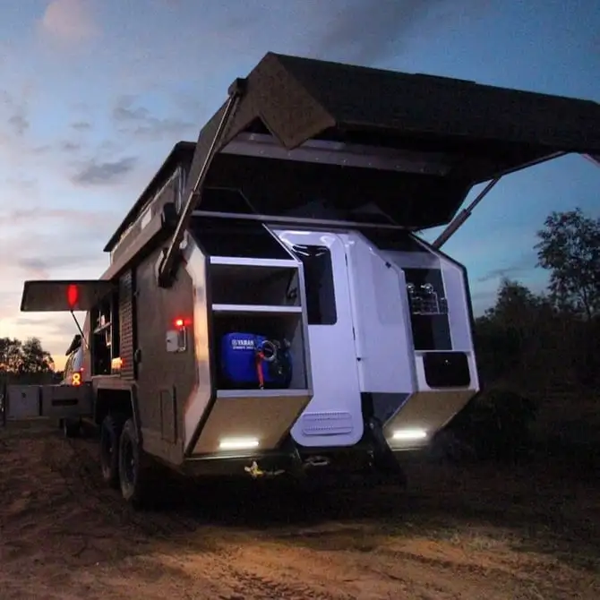 The Bruder EXP-6's smartphone-activated hatch opens up access to the door