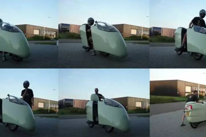 Jacobs demonstrating his modified Honda Innova 125i