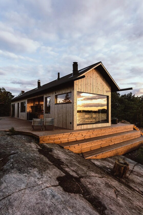 The self-sustaining timber dwellings incorporate comfortable interior and outdoor living zones, a sauna and a workshop