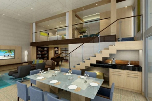 The royal loft suite living area