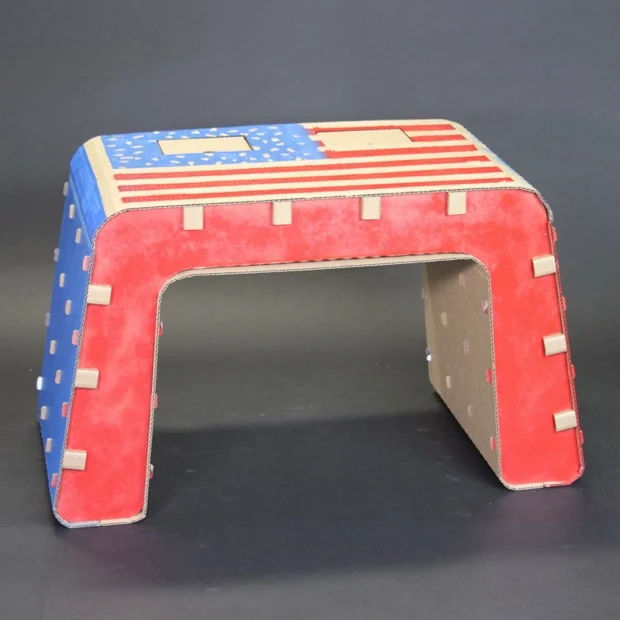 Kids Imagination Furniture is designed to be decorated, as seen here with the American flag