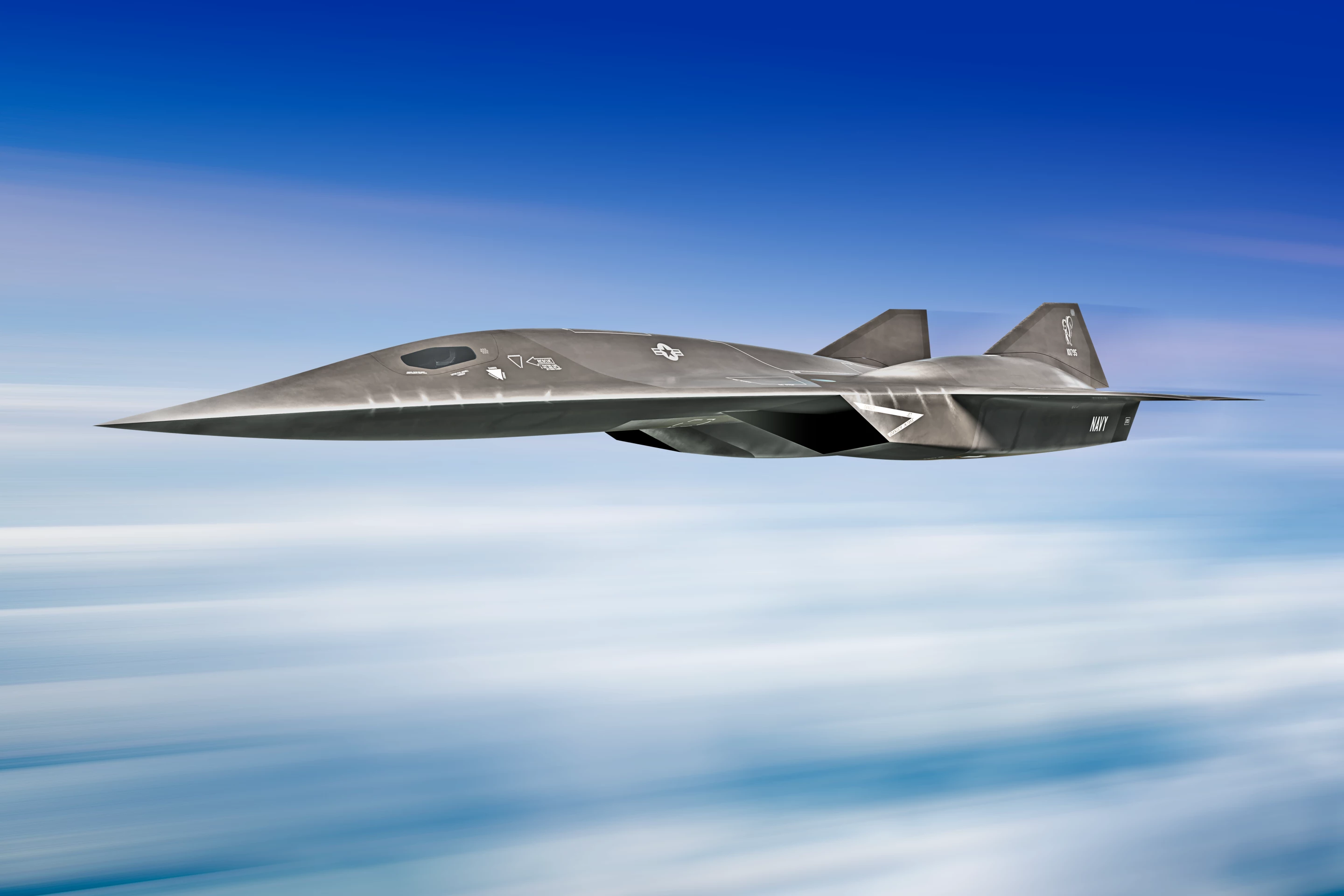 A render of the Darkstar jet in action