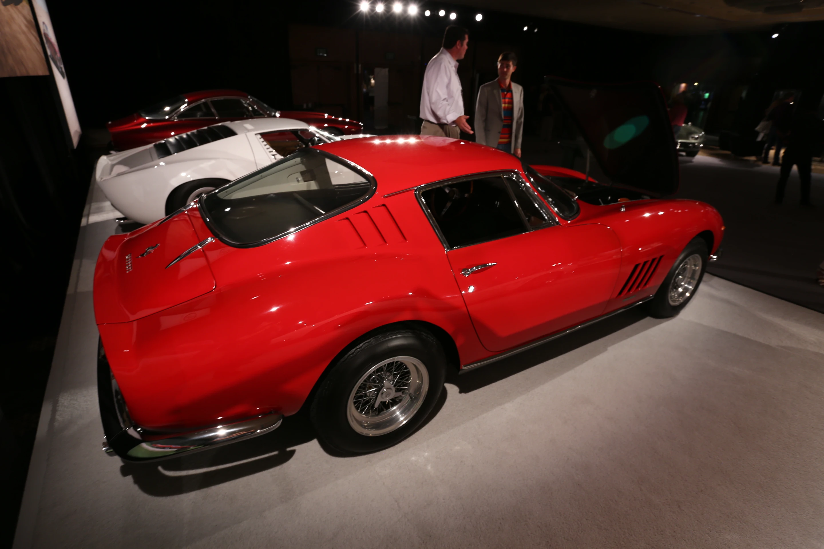 This stunning 1965 Ferrari GTB Alloy sitting next to a Lamborghini Miura, sold for $3.382 million through RM Auctions (Photo: Angus MacKenzie/Gizmag.com)