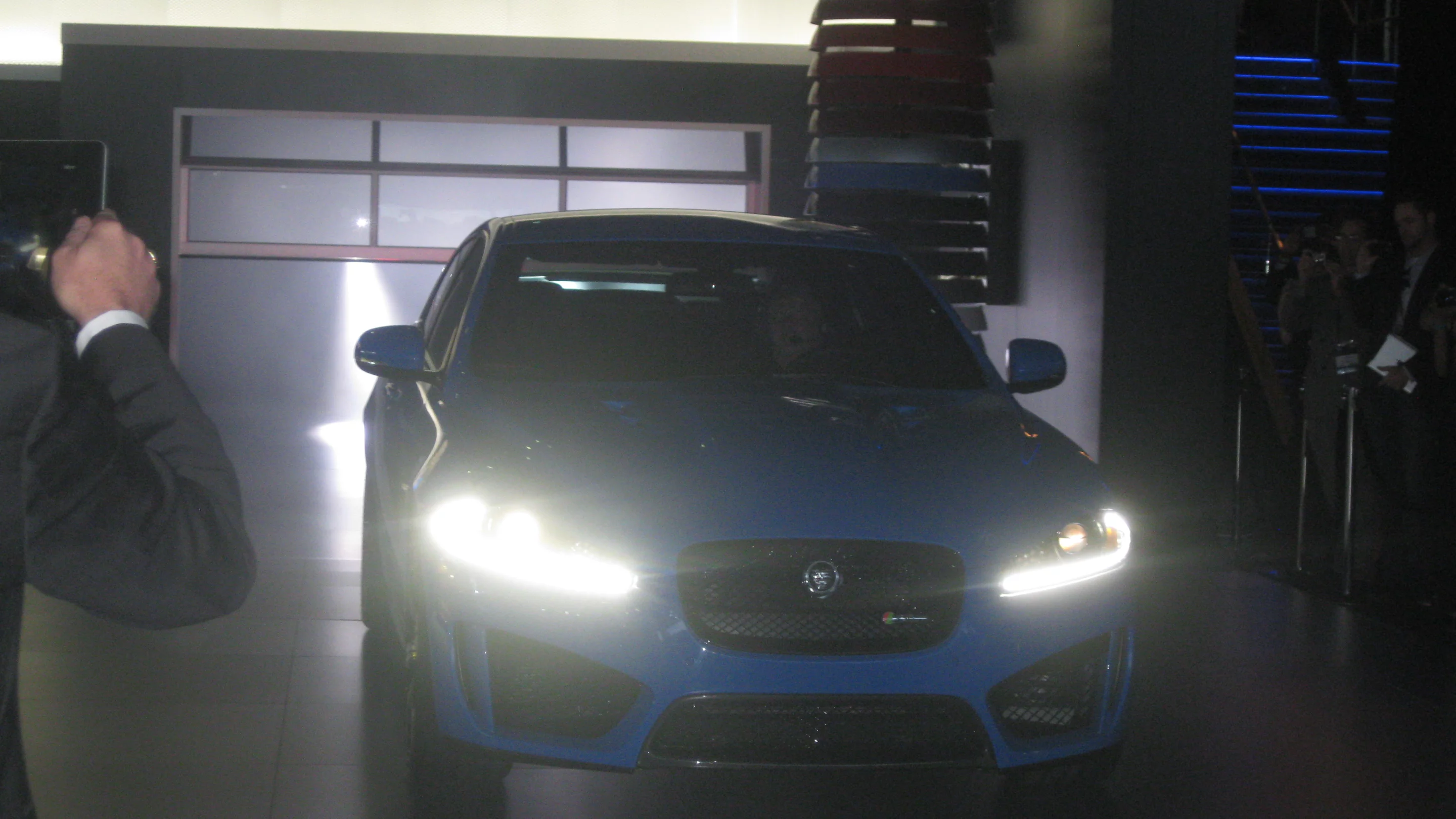 The blue XFR-S comes into full view