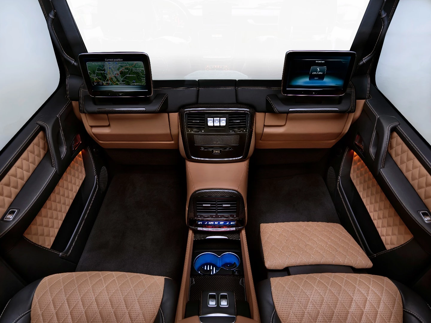 In the ultra-luxurious rear passenger capsule, the environment can be controlled to perfection, from open air, to air-conditioned quietness