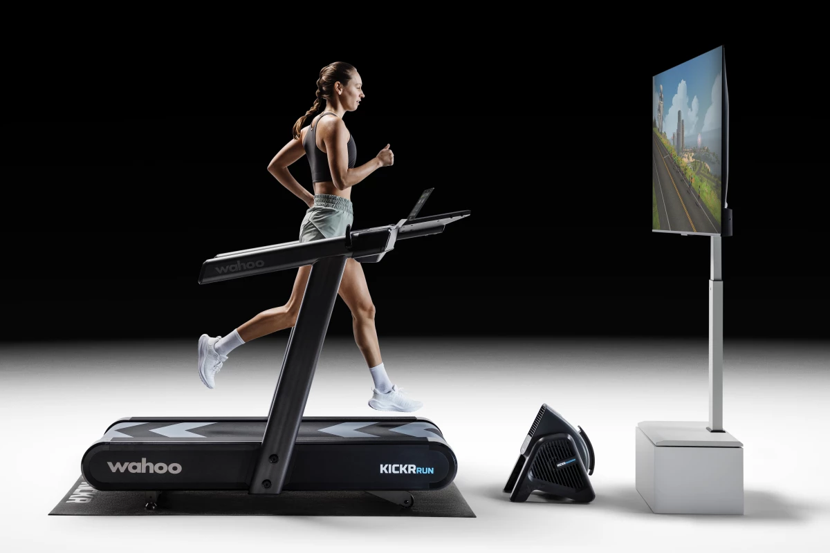 Wahoo's Kickr Run treadmill adjusts its belt speed to match that of its user – it's also compatible with online training platforms such as Zwift Run