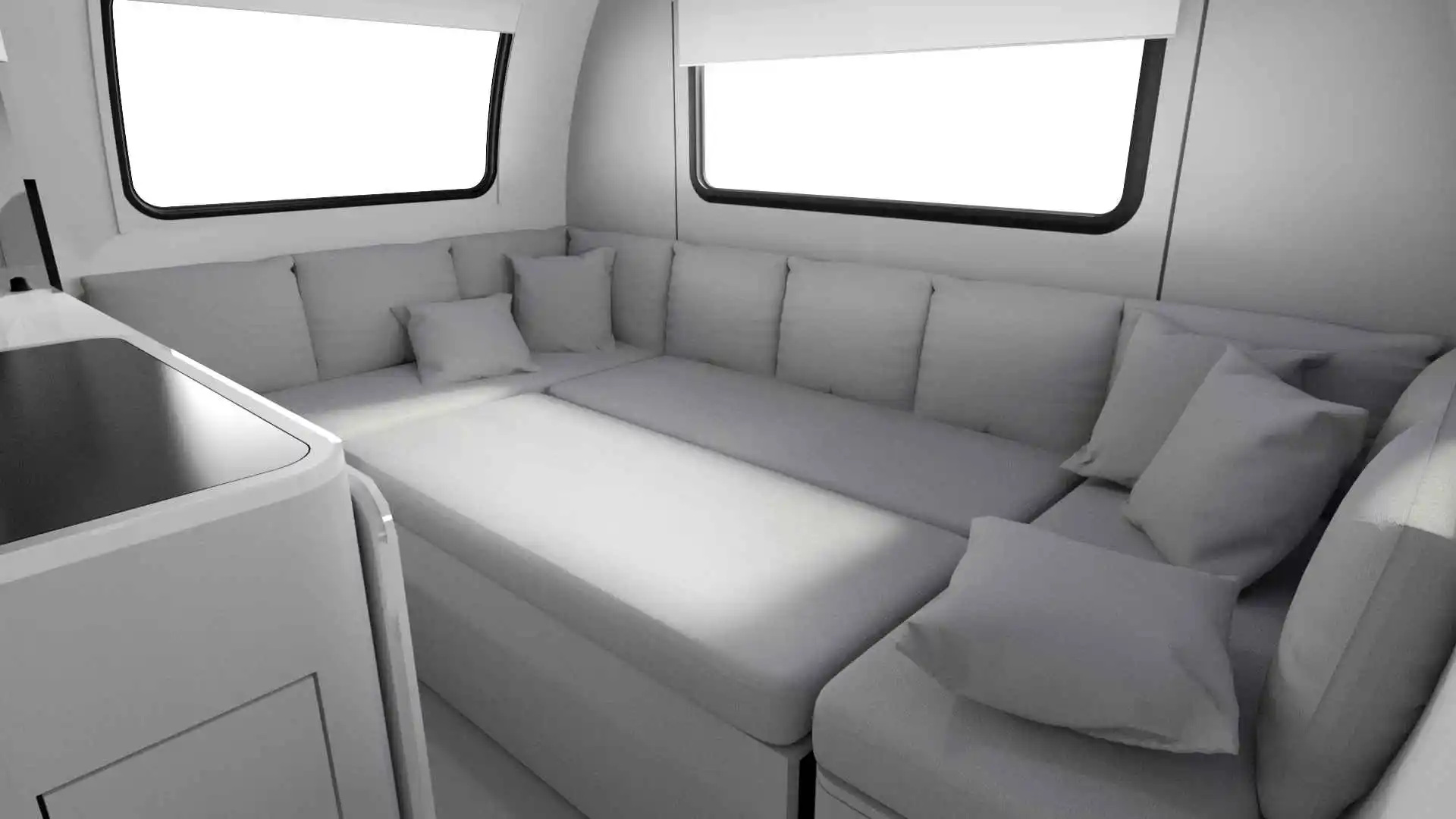The sofa converts to a bed