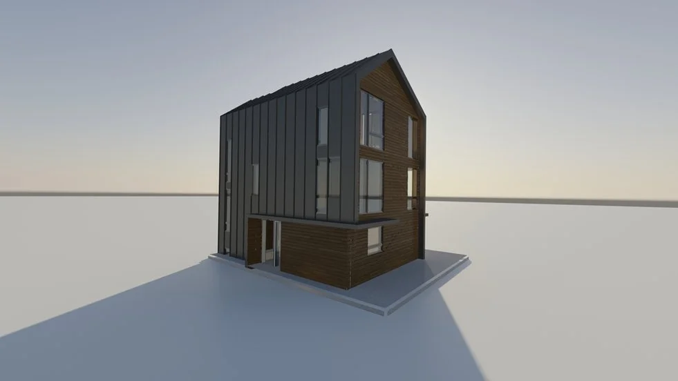 The Eco-Pak home uses a shipping container as an integral part of a larger structure