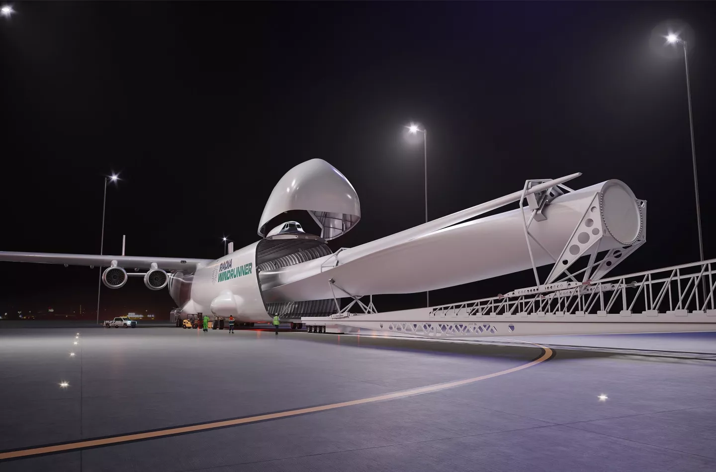 Flip-top fuselage makes almost the entire length of the aircraft open for massive cargo