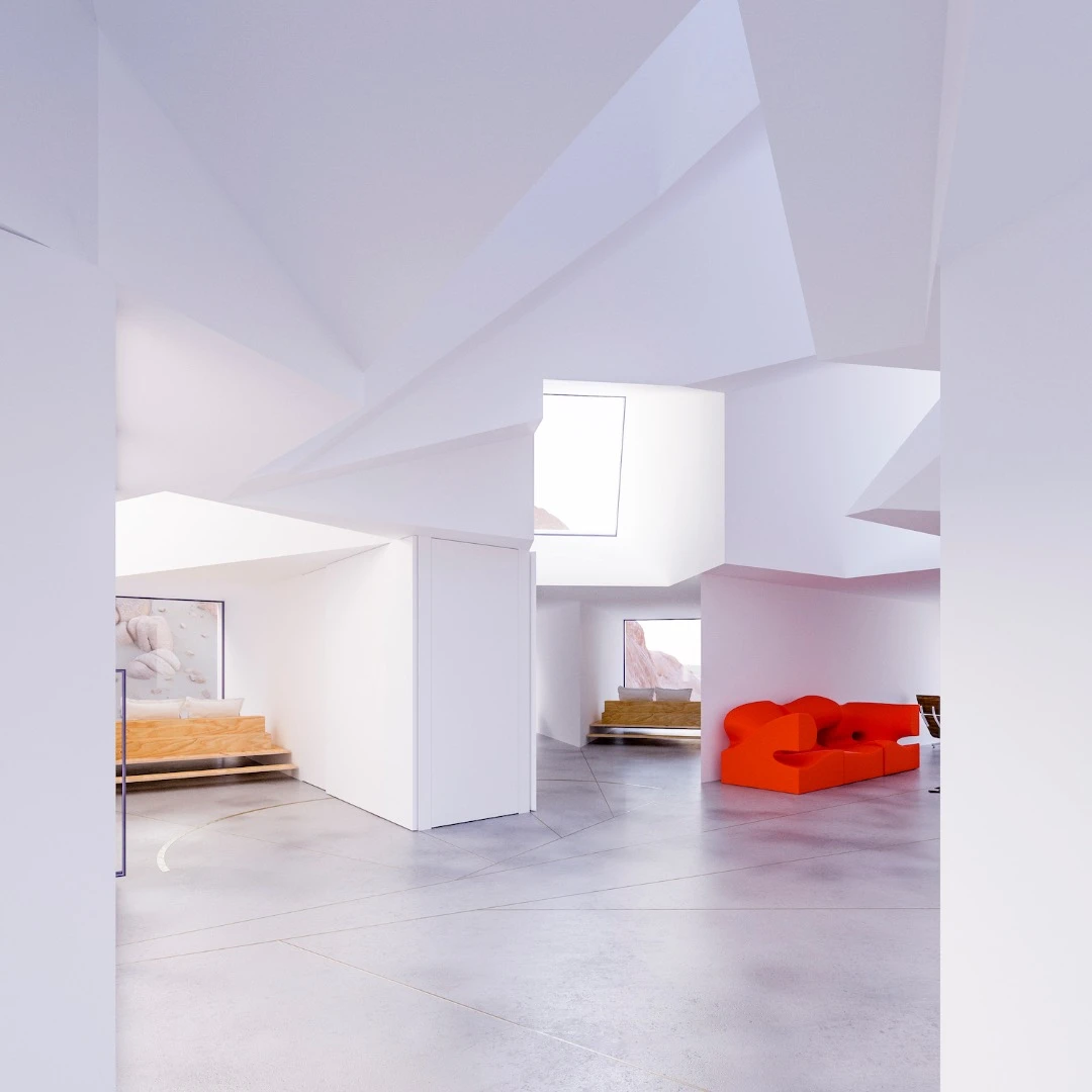 Inside the Joshua Tree Residence's living room