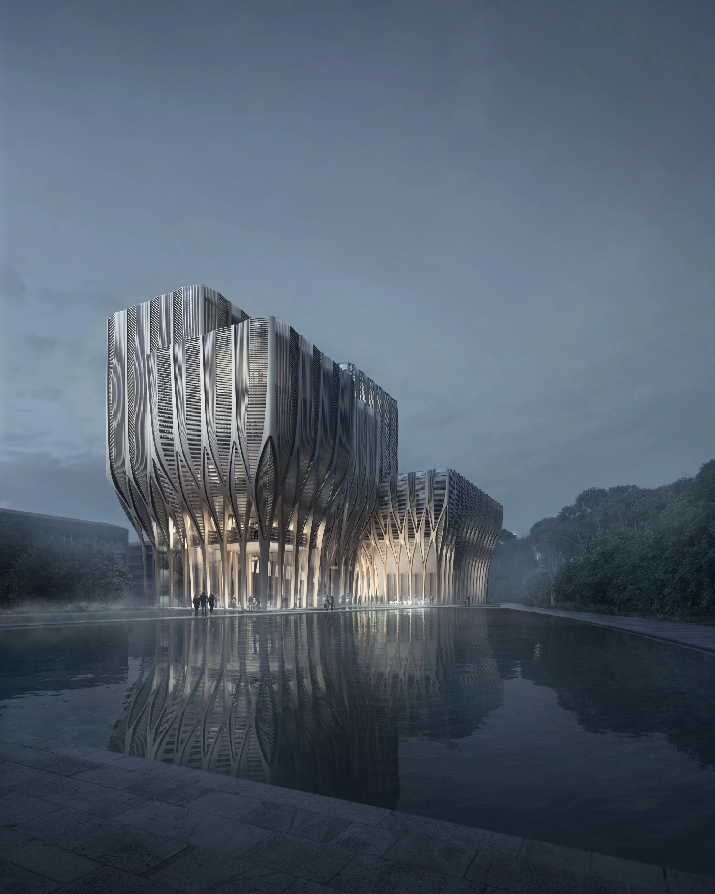 Cambodia's Sleuk Rith Institute will be Hadid's first large-scale wooden project (Image: ZHA)