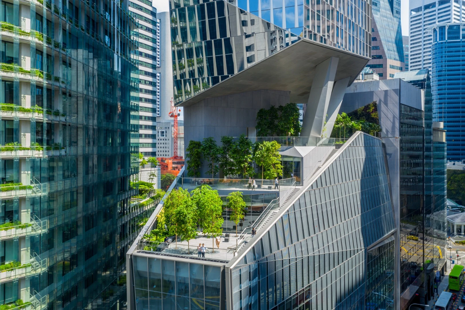 Robinson Tower is anchored by a large retail podium which is topped by a rooftop garden and terrace space